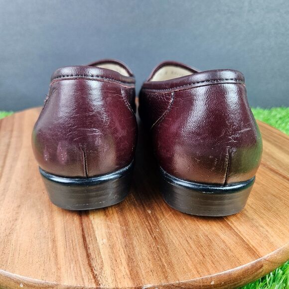 SAS Simplify Moc Toe Comfort Slip On Loafer Leather Burgundy Wine Women's 9.5 N - Picture 3 of 10
